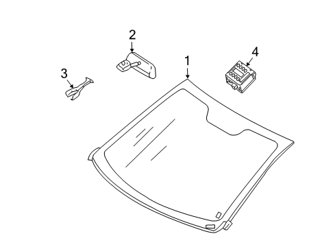 2000 Mercedes-Benz ML430 Windshield Glass Diagram