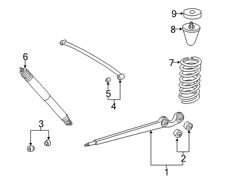 2004 Mercedes-Benz G55 AMG Rear Suspension Diagram 1