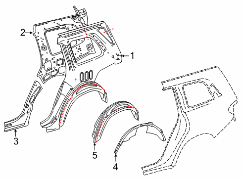 2018 Mercedes-Benz GLS63 AMG Inner Structure - Quarter Panel Diagram