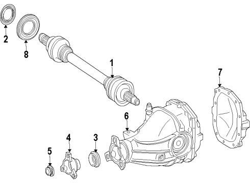 2012 Mercedes-Benz SLK55 AMG Rear Axle Shafts & Differential Diagram