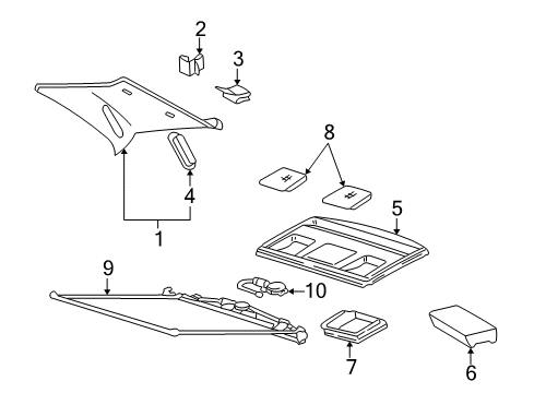 1995 Mercedes-Benz C280 Interior Trim - Quarter Panels Diagram