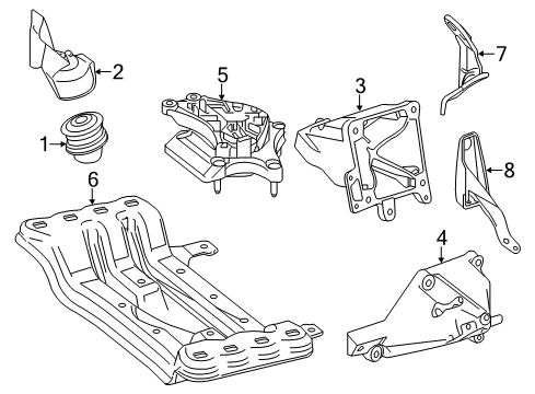 2013 Mercedes-Benz CL550 Engine & Trans Mounting Diagram