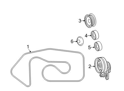 2011 Mercedes-Benz SL63 AMG Belts & Pulleys, Maintenance Diagram