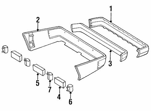 1992 Mercedes-Benz 300CE Rear Bumper Diagram