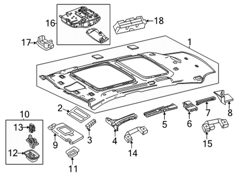 2021 Mercedes-Benz GLC63 AMG Interior Trim - Roof Diagram 2