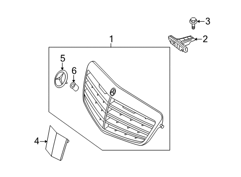 2010 Mercedes-Benz E350 Grille & Components Diagram 1