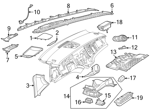 2023 Mercedes-Benz EQS 450 SUV Cluster & Switches, Instrument Panel Diagram 6