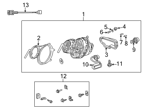 2000 Mercedes-Benz E55 AMG Headlamps Diagram