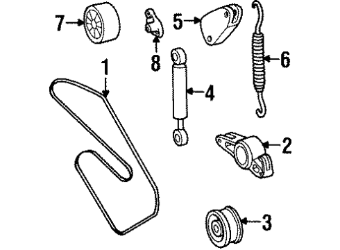 1993 Mercedes-Benz 300SD Belts & Pulleys, Cooling Diagram