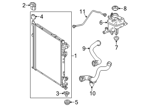 2019 Mercedes-Benz GLE400 Radiator & Components Diagram 2