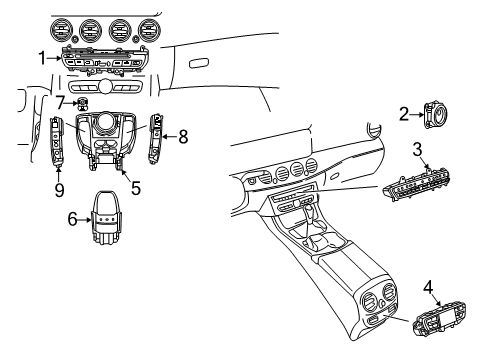 2019 Mercedes-Benz E450 A/C & Heater Control Units Diagram 2