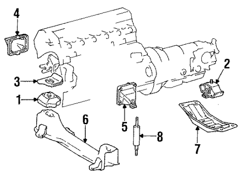 1987 Mercedes-Benz 300SDL Engine & Trans Mounting