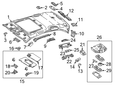 Sunvisor Support Diagram for 166-810-00-12-64-9051