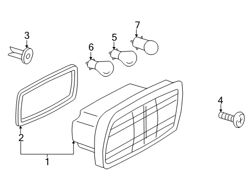 Tail Lamp Assembly Diagram for 463-820-15-64