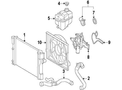 2006 Mercedes-Benz CLS500 Cooling System, Radiator, Water Pump, Cooling Fan Diagram 2