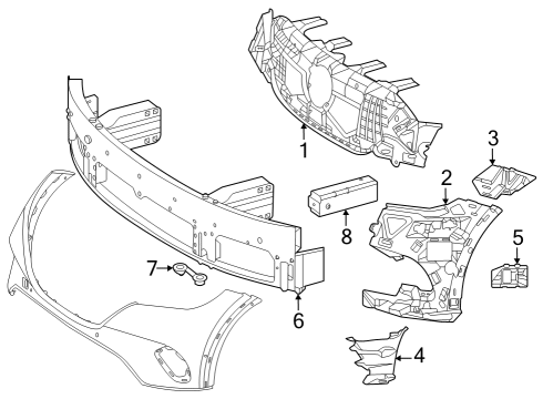 2023 Mercedes-Benz EQE 350+ SUV Bumper & Components - Front Diagram 3