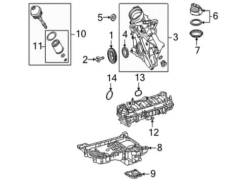 2021 Mercedes-Benz GLE350 Engine Parts & Mounts, Timing, Lubrication System Diagram 1