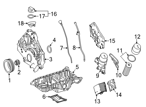 2012 Mercedes-Benz ML550 Engine Parts & Mounts, Timing, Lubrication System Diagram 1