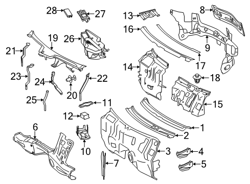 2014 Mercedes-Benz CL65 AMG Cowl Diagram