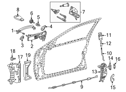 2003 Mercedes-Benz CL55 AMG Front Door, Body Diagram 2