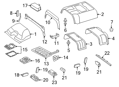 2019 Mercedes-Benz Sprinter 3500XD Interior Trim - Roof Diagram 1