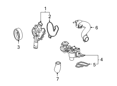 2007 Mercedes-Benz CL600 Water Pump Diagram