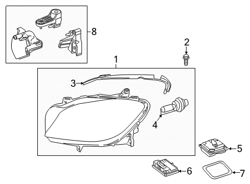 2013 Mercedes-Benz GL63 AMG Headlamps, Headlamp Washers/Wipers Diagram 2