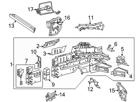 2022 Mercedes-Benz EQS 580 Structural Components & Rails Diagram