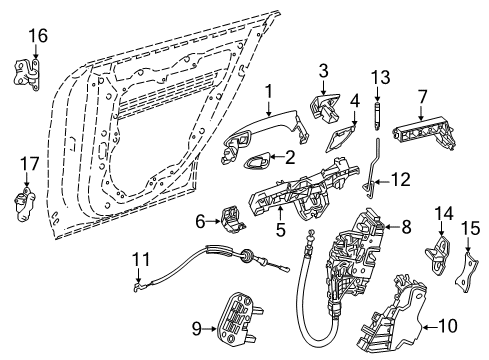 Upper Hinge Diagram for 176-730-06-37