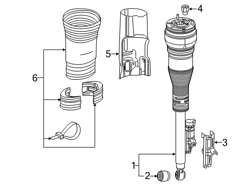 2020 Mercedes-Benz S560 Struts & Components - Rear Diagram 3