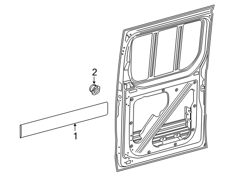 2020 Mercedes-Benz Sprinter 3500XD Exterior Trim - Side Door Diagram