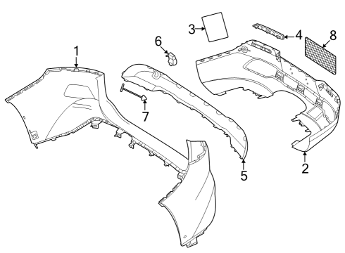 2024 Mercedes-Benz EQS 450+ SUV Bumper & Components - Rear Diagram 2