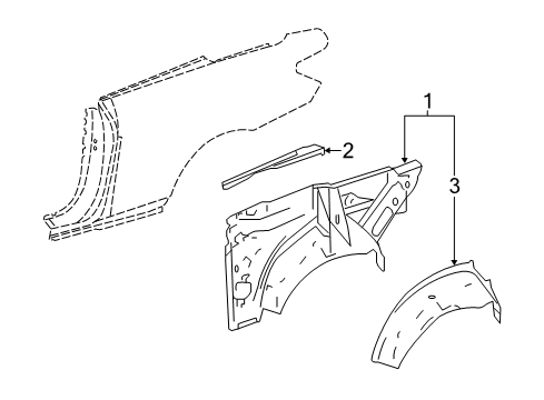 2017 Mercedes-Benz E550 Inner Structure - Quarter Panel Diagram 1