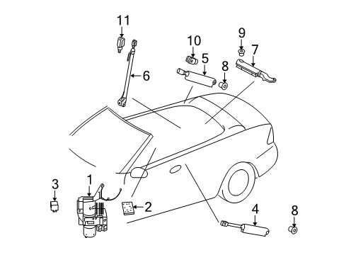 2008 Mercedes-Benz CLK63 AMG Convertible Top Diagram