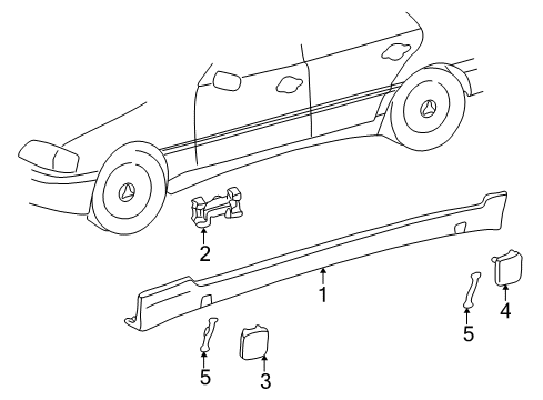 1999 Mercedes-Benz C280 Exterior Trim - Pillars, Rocker & Floor Diagram