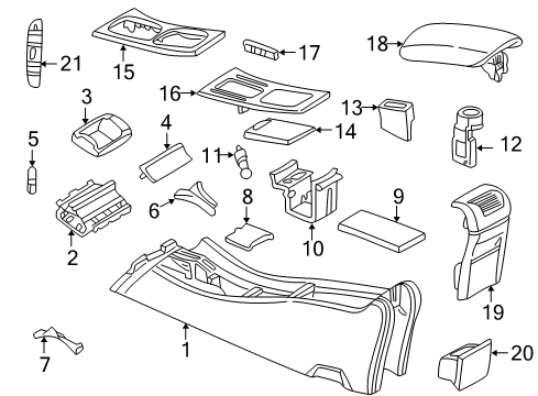 Cup Holder Diagram for 203-680-39-91