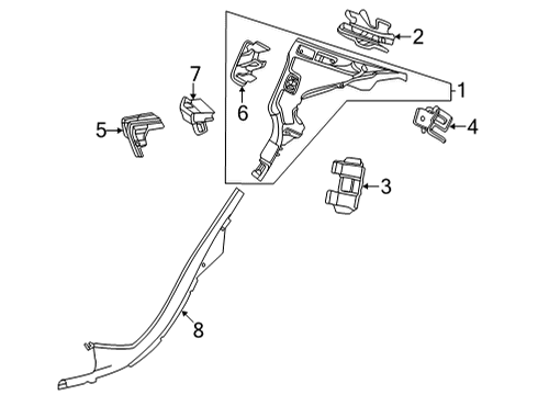 2024 Mercedes-Benz C43 AMG Interior Trim - Quarter Panels Diagram