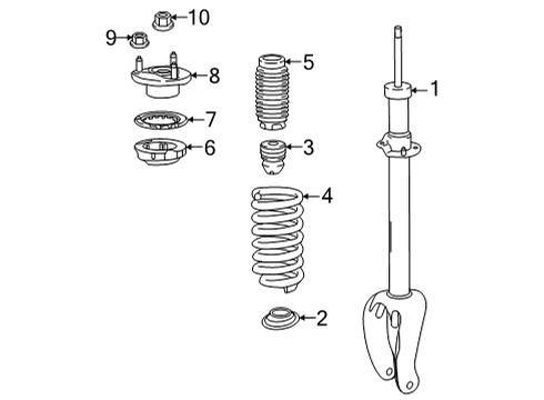 2024 Mercedes-Benz GLE53 AMG Struts & Components - Front Diagram 3