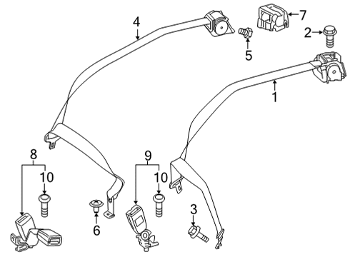 2021 Mercedes-Benz E53 AMG Seat Belt, Body Diagram 3