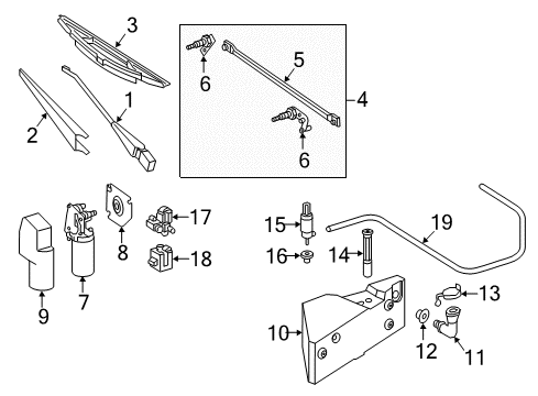 2006 Mercedes-Benz G500 Wiper & Washer Components, Body Diagram 2