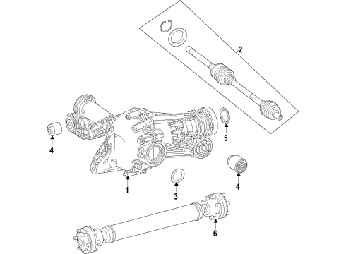 2021 Mercedes-Benz GLE53 AMG Front Axle Shafts & Differential Diagram 2