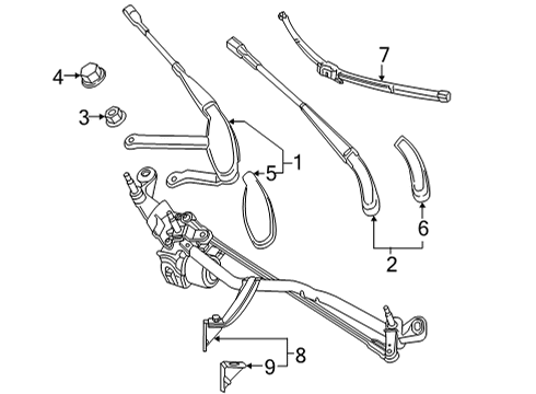 2021 Mercedes-Benz E63 AMG S Wiper & Washer Components Diagram 3