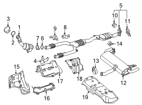 2020 Mercedes-Benz GLC43 AMG Exhaust Components Diagram 1