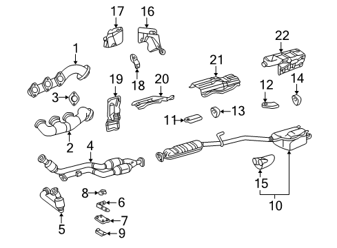 2003 Mercedes-Benz CLK320 Exhaust Components Diagram 1