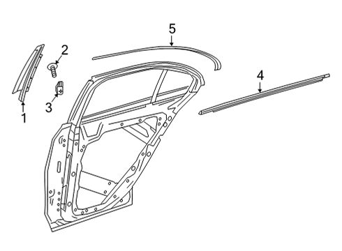 2021 Mercedes-Benz E53 AMG Exterior Trim - Rear Door Diagram