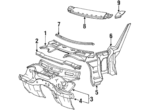 Windshield Header Diagram for 107-620-03-74