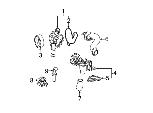 2013 Mercedes-Benz CL600 Water Pump Diagram