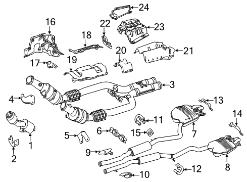 Front Pipe Bracket Diagram for 276-142-46-40