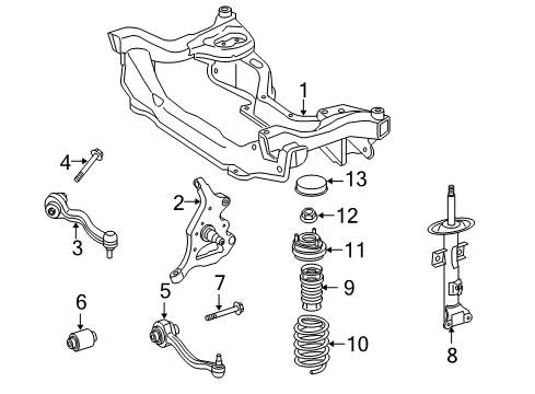 2007 Mercedes-Benz SLK55 AMG Front Suspension, Control Arm Diagram 1