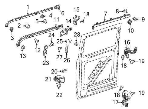 2016 Mercedes-Benz Metris Side Loading Door - Lock & Hardware